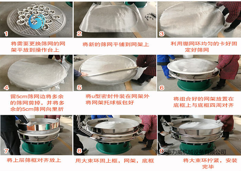 旋振篩換網步驟